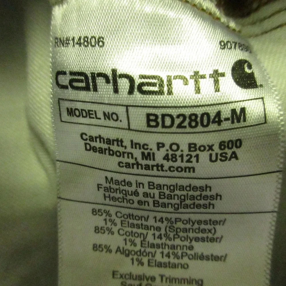 Carhartt BD2804-M Relaxed Fit Jeans Mens 36x29 Blue Straight Leg Stretch Denim